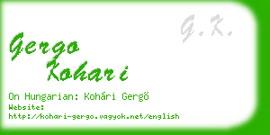 gergo kohari business card